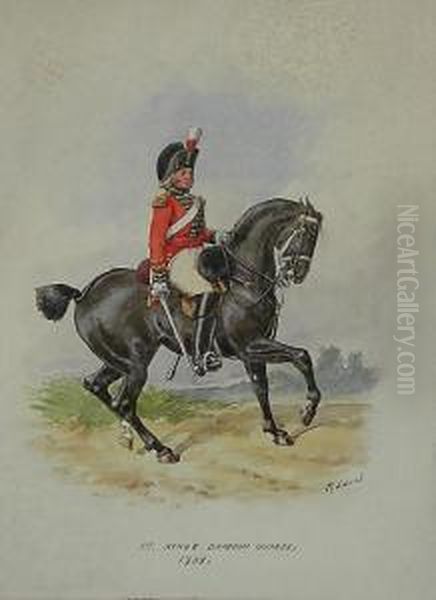 A Member Of The First King's Dragoon Guards Oil Painting by Richard Simkin