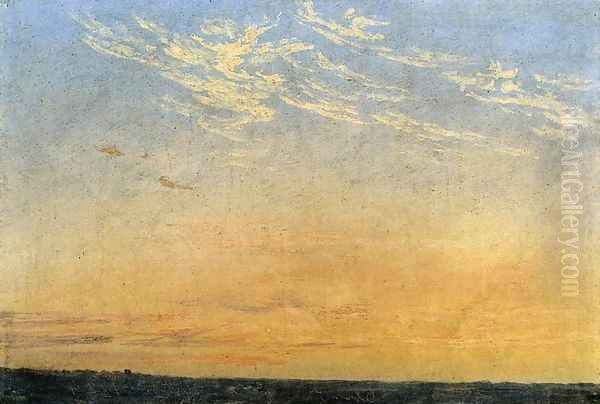 Evening c. 1824 Oil Painting by Caspar David Friedrich