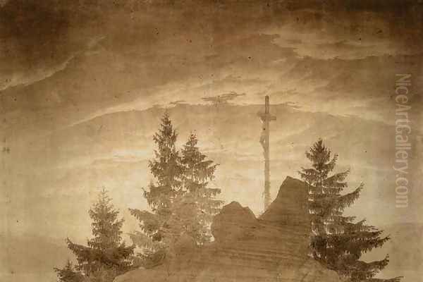 Cross in the Mountains 1805-06 Oil Painting by Caspar David Friedrich