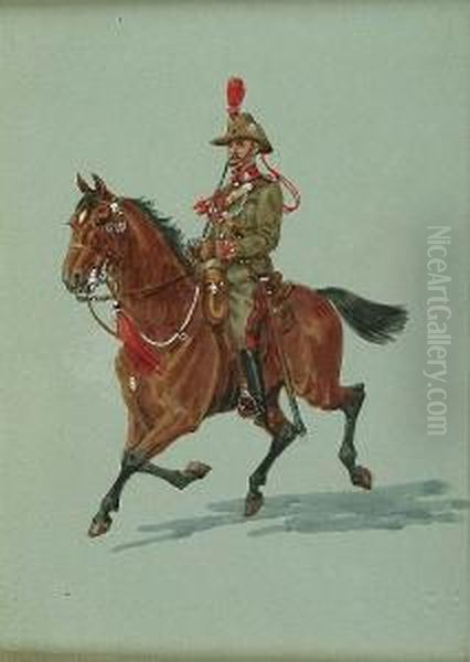 3rd And 4th County Of London Imperial Yeomanry Oil Painting by Richard Simkin