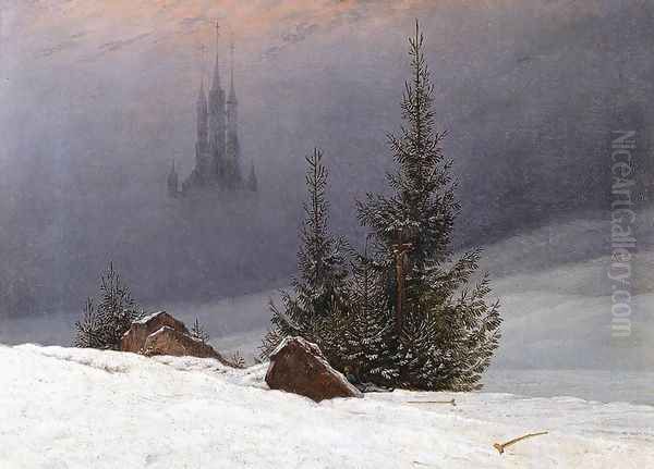 Winter Landscape with Church (2) 1811 Oil Painting by Caspar David Friedrich