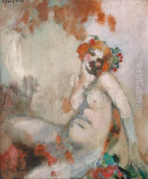 Baigneuse Oil Painting by Gaston Simoes De Fonseca