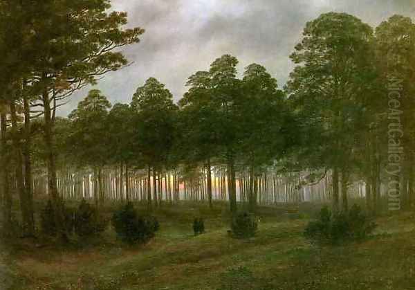 Evening Oil Painting by Caspar David Friedrich