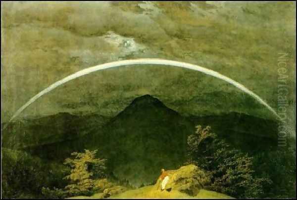 Rainbow Oil Painting by Caspar David Friedrich