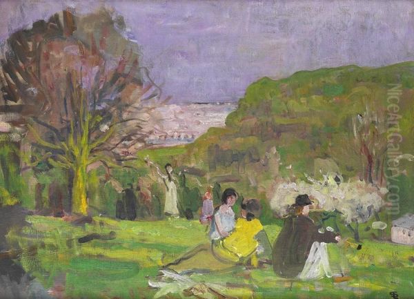 Partie De Campagne Au Parc De Saint Cloud by Lucien Simon