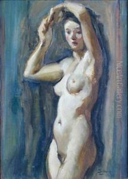 Nu A Sa Coiffeuse Oil Painting by Lucien Simon