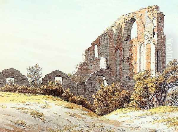 The Ruins Of Eldena 1825 Oil Painting by Caspar David Friedrich