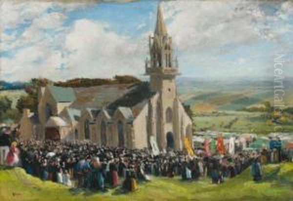 Pardon De St Anne-la-palud, Finistere Oil Painting by Lucien Simon