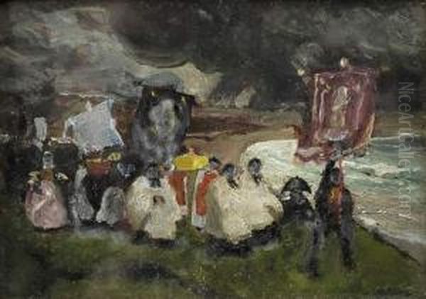 Procession A Penhors Oil Painting by Lucien Simon