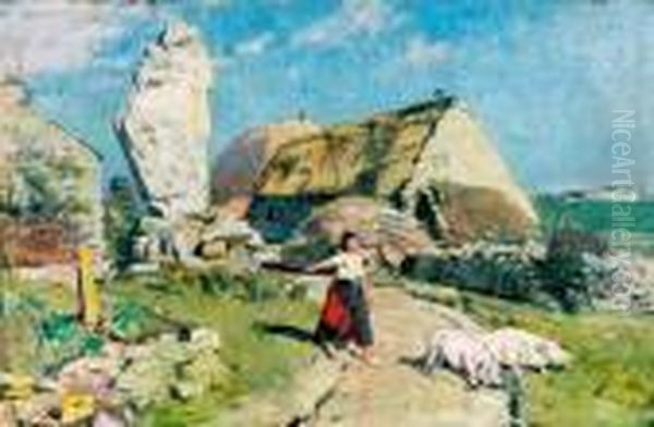 Le Menhir Oil Painting by Lucien Simon