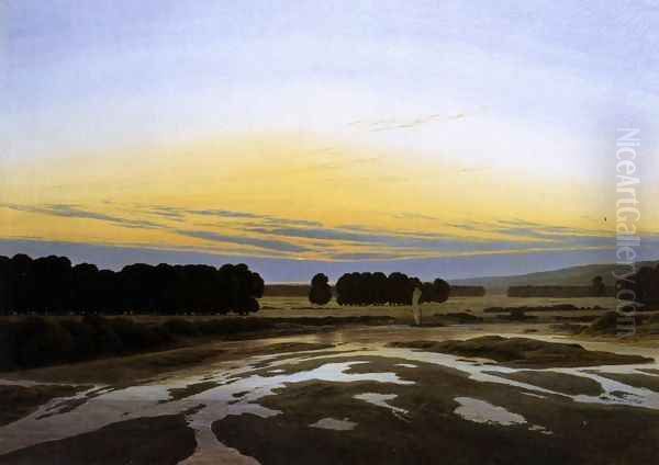 The Grosse Gehege near Dresden c. 1832 Oil Painting by Caspar David Friedrich