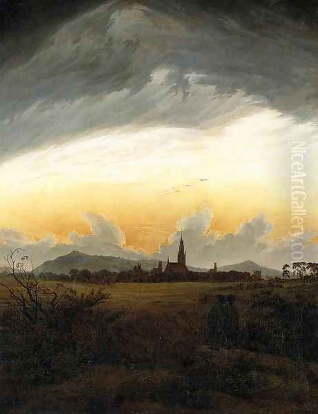 Neubrandenburg c. 1817 Oil Painting by Caspar David Friedrich