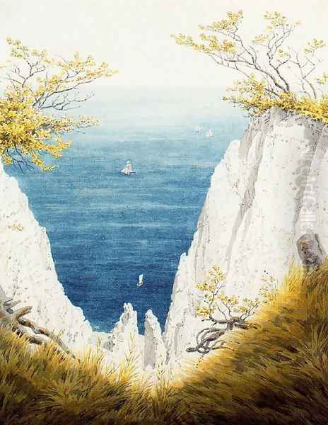 The Chalk Cliffs on Rügen Oil Painting by Caspar David Friedrich