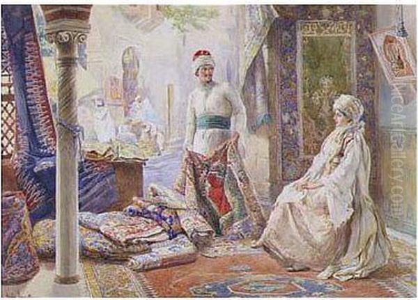 The Rug Merchant Oil Painting by Alfonso Simonetti