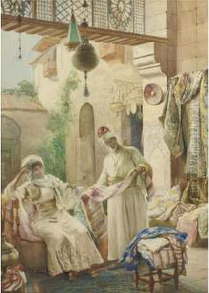 A Seller Of Rugs by Amedeo Momo Simonetti