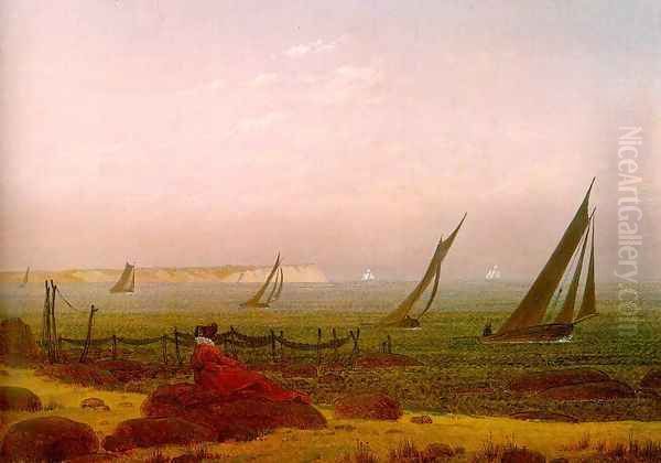 Woman on the Beach of Rugen 1818 Oil Painting by Caspar David Friedrich