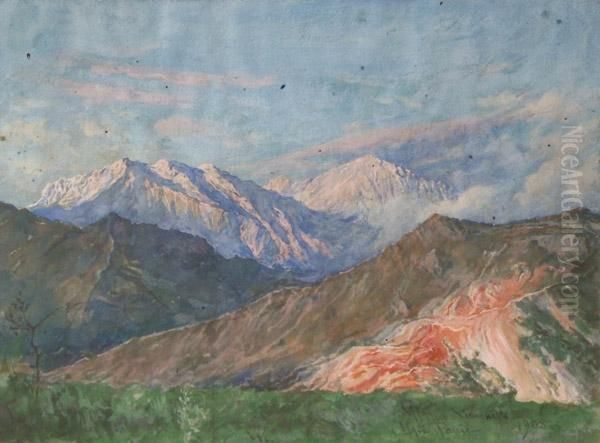 Veduta Delle Alpi Panie Oil Painting by Attilio Simonetti