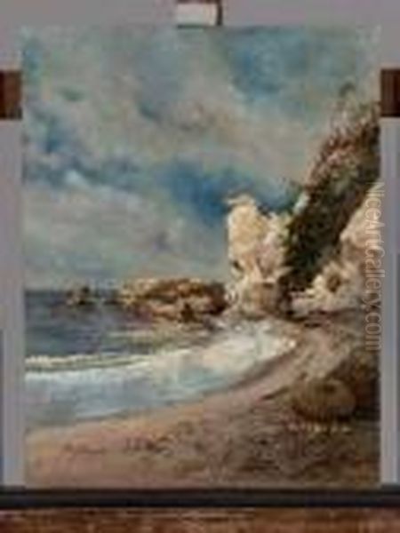 Ceste Da Pesca Sulla Spiaggia Oil Painting by Ettore Simonetti