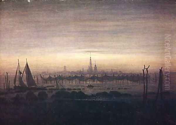 Griefswald in the Moonlight Oil Painting by Caspar David Friedrich