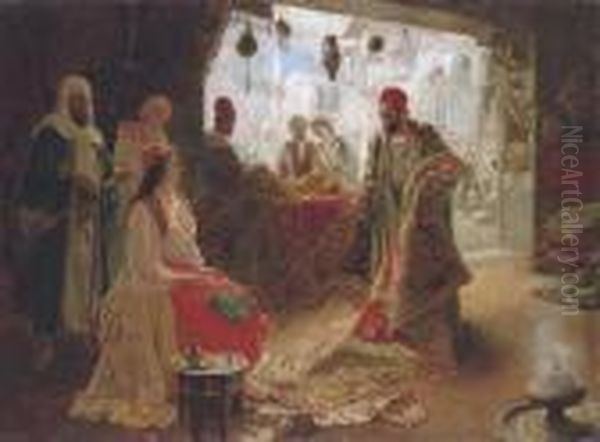 The Carpet Merchant Oil Painting by Ettore Simonetti