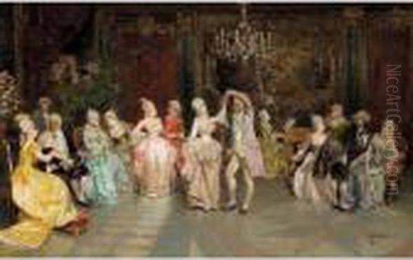 At The Ball Oil Painting by Ettore Simonetti