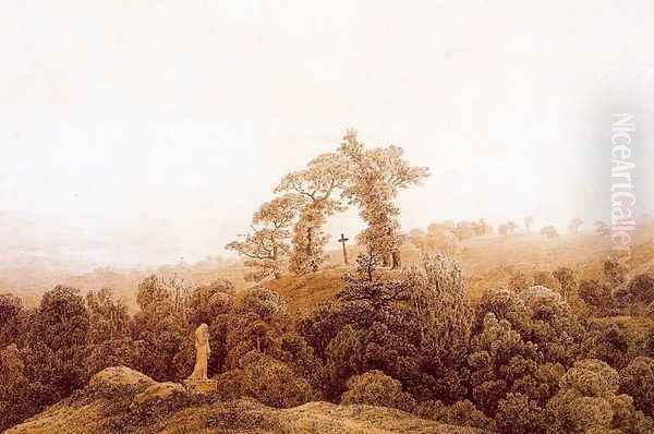 Coastal Landscape Oil Painting by Caspar David Friedrich