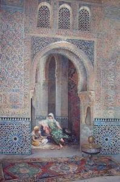 Orientalisches Interieur Oil Painting by Gustavo Simoni