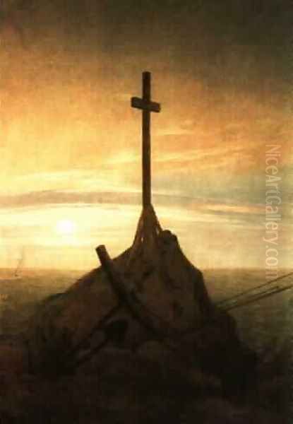 Cross on the Baltic Sea Oil Painting by Caspar David Friedrich