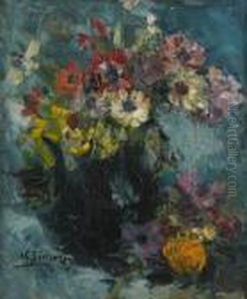 Composition Florale Oil Painting by Victor Simonin