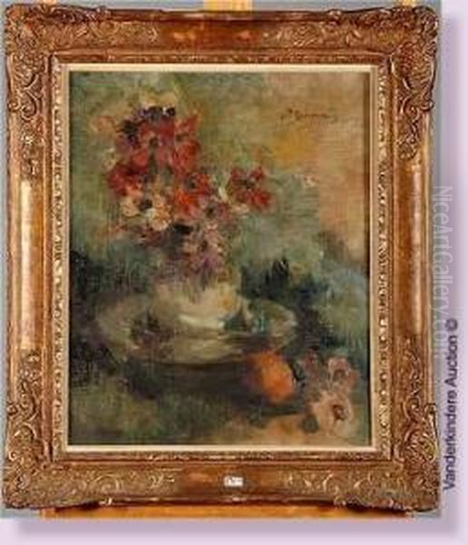 Vase D'anemones Oil Painting by Victor Simonin