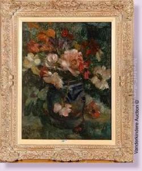 Vase De Fleurs Oil Painting by Victor Simonin