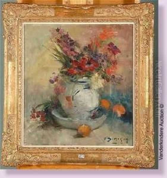 Vase De Fleurs Oil Painting by Victor Simonin