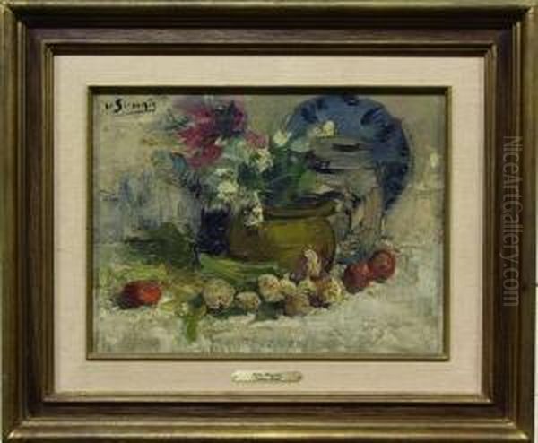 Category: Painting
 Description:stilleven Met Vaatwerk En Fruit Oil Painting by Victor Simonin