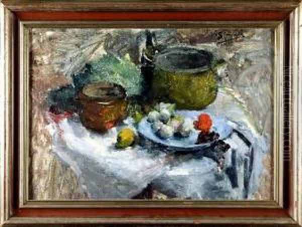 Nature Morte A L'ail Oil Painting by Victor Simonin