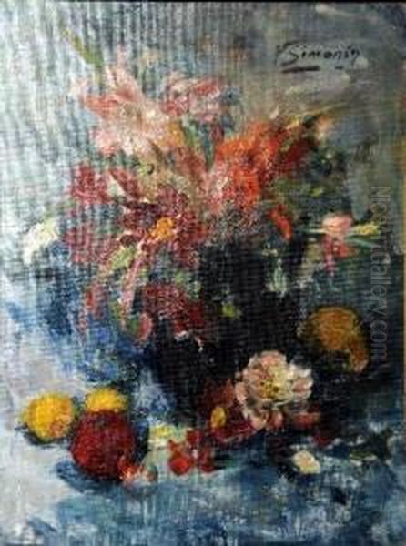 [nature Morte Aux Fleurs] Oil Painting by Victor Simonin