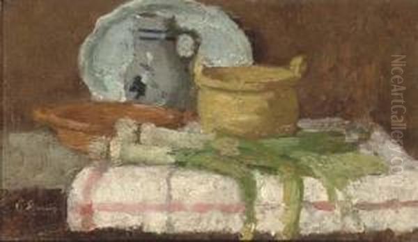 A Kitchen Still Life Oil Painting by Victor Simonin