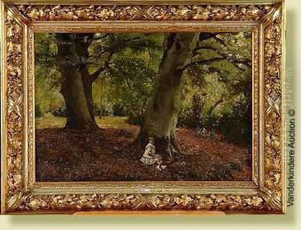 Enfant Assis En Foret Oil Painting by Jan Frans Simons