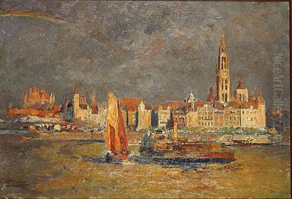 Rade D'anvers Oil Painting by Jan Frans Simons