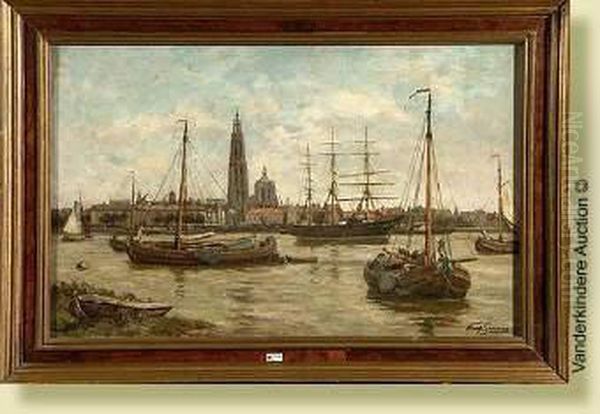 Le Port D'anvers Oil Painting by Jan Frans Simons