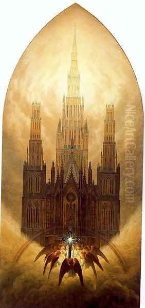 The Cathedral Oil Painting by Caspar David Friedrich