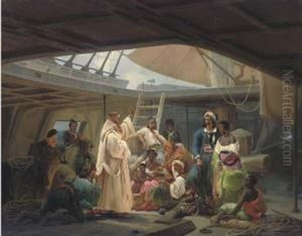 The Blessing Of The Captives Oil Painting by Niels Simonsen