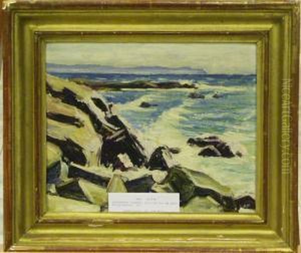 Klippig Kust. Oil Painting by Birger Simonsson