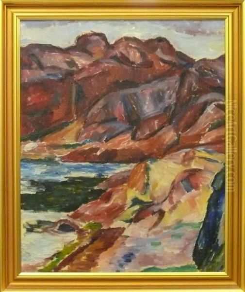 Kustmotiv. Oil Painting by Birger Simonsson