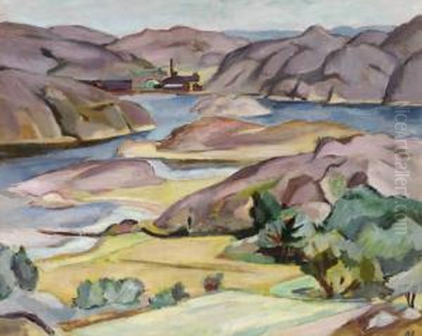 Bohuslandskt Landskap Oil Painting by Birger Simonsson