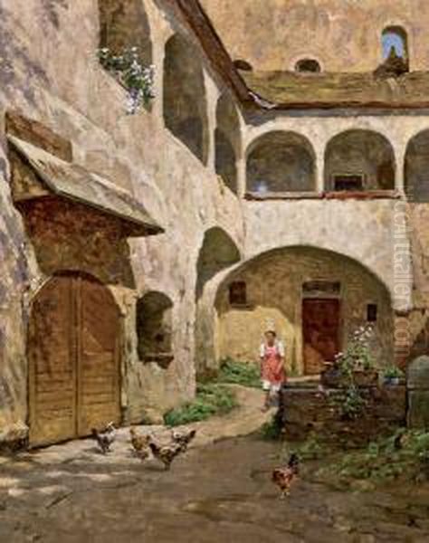 Der Teisenhoferhof In Weisenkirchen In Der Wachau Oil Painting by Stefan Simony