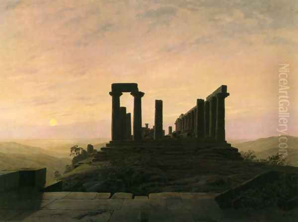 Temple in Agrient Oil Painting by Caspar David Friedrich