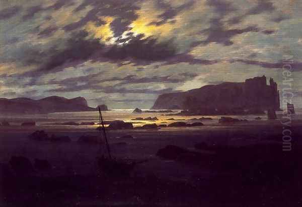 Northern Sea in the Moonlight Oil Painting by Caspar David Friedrich