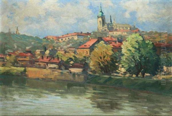 Prague Castle Oil Painting by Jaroslav Simunek