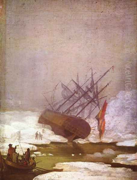 Wreck in the polar sea Oil Painting by Caspar David Friedrich