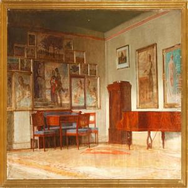 From The Artist's Home Oil Painting by Knud Sinding